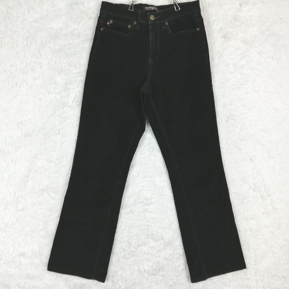Polo Jeans Co Ralph Lauren Womens Pants Corduroy Black Mid Rise Short 26